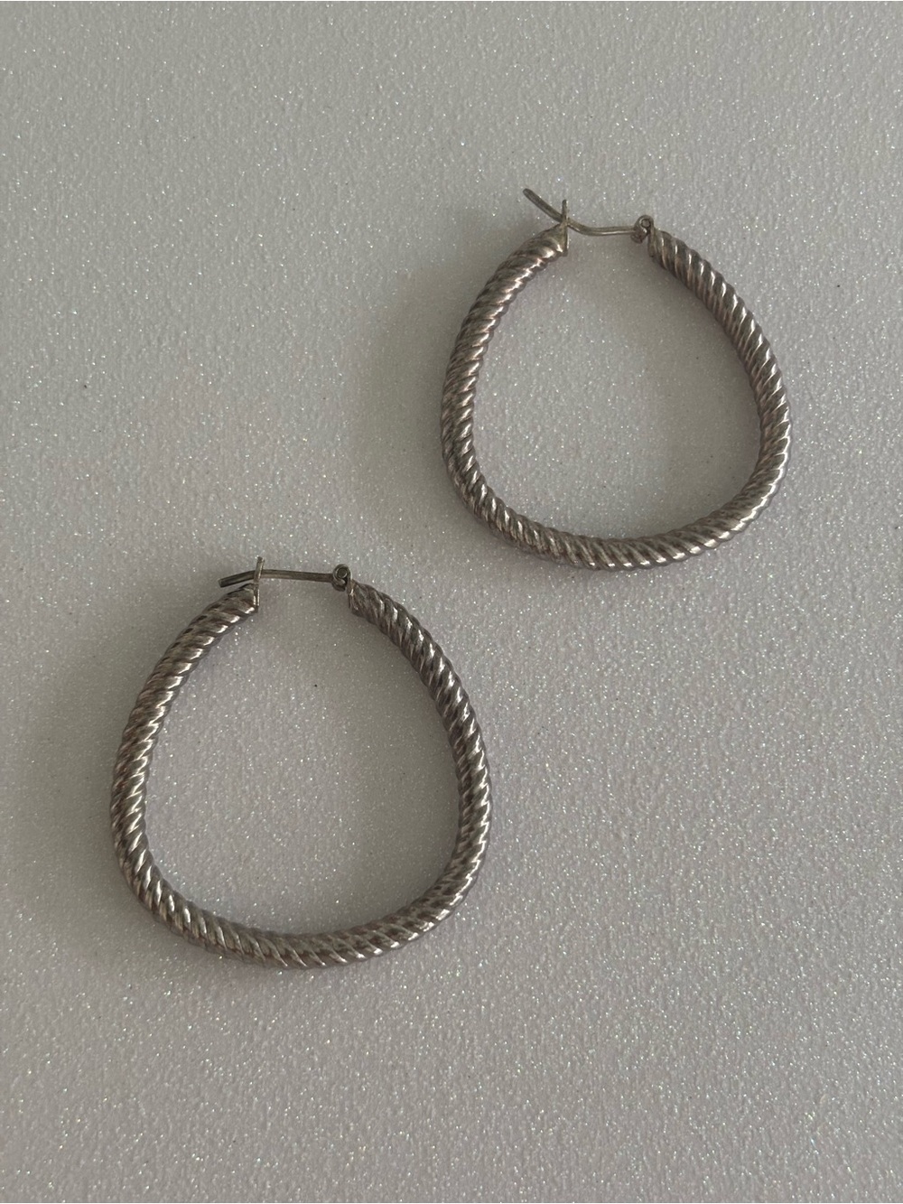 Sterling Silver Rope-Like Hoops